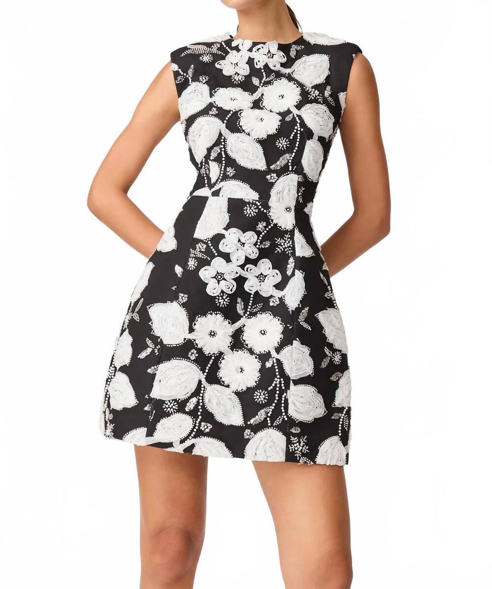 NEW ELLIATT carol tulip mini dress in black & white